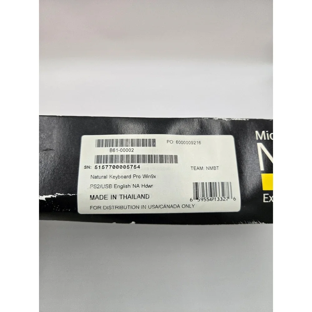 Microsoft Natural‎ Pro Ergonomic Keyboard RT9401 V:5FTWR New Open Box USB PS2